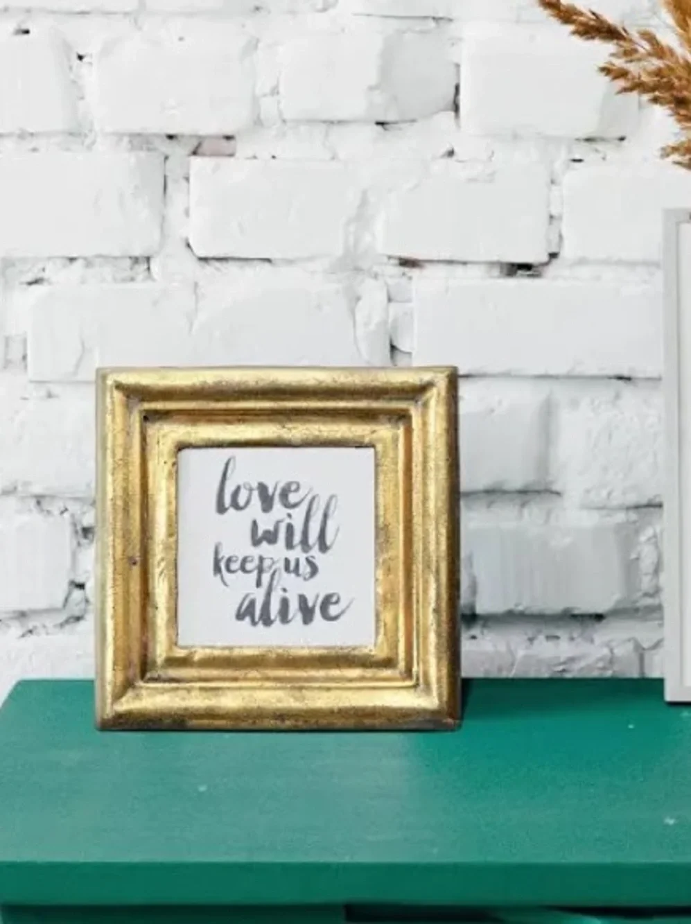 CREATIVE CO-OP NWT Antiqued Gold Square Picture Frame (Holds 3.5